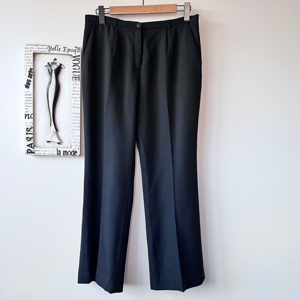 Feraud Normcore Black Wide Leg Trousers Women’s Minimalist Office Pants Size 12